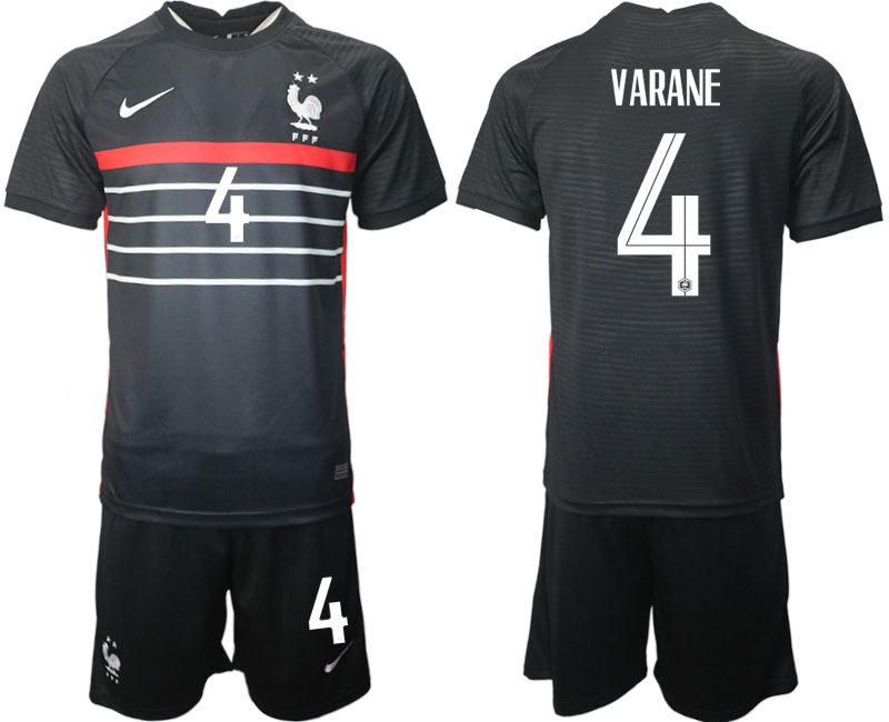 Men 2022 World Cup National Team France home black #4 Soccer Jersey